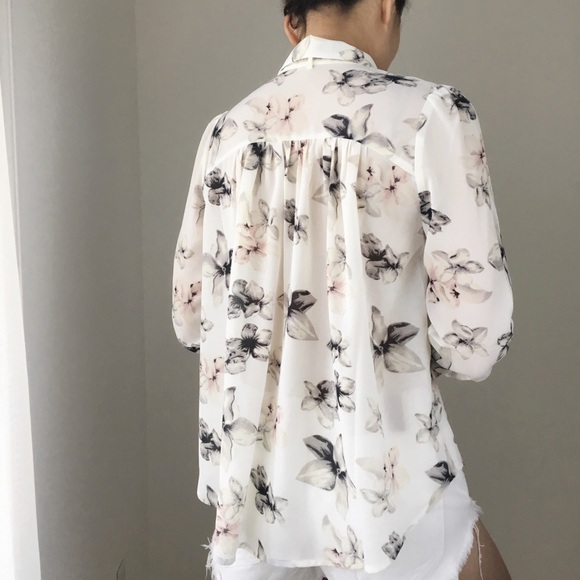 Blair luxe collar with ribbon tie blouse top l1 - Picture 5 of 7